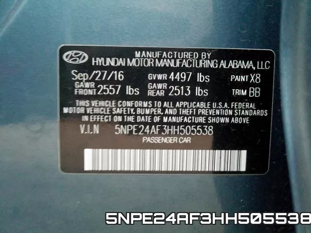 5NPE24AF3HH505538 фото 2
