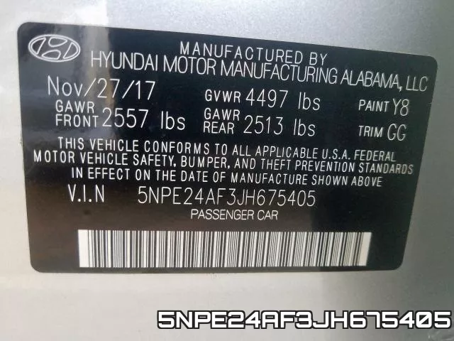 5NPE24AF3JH675405 фото 2