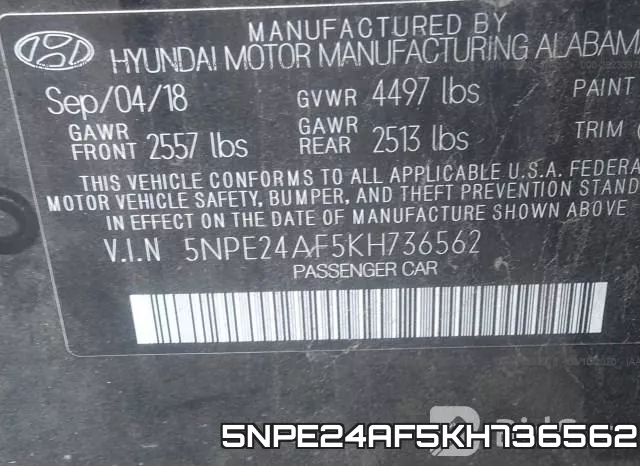 5NPE24AF5KH736562 фото 10