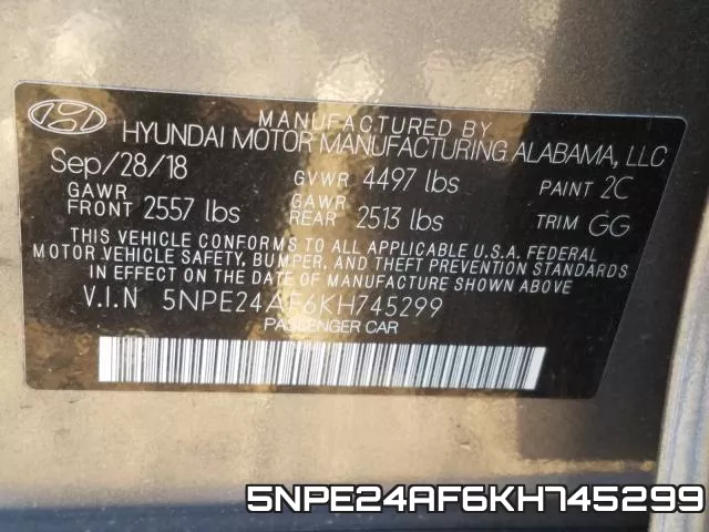 5NPE24AF6KH745299 фото 2
