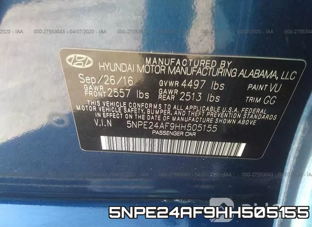 5NPE24AF9HH505155 фото 10
