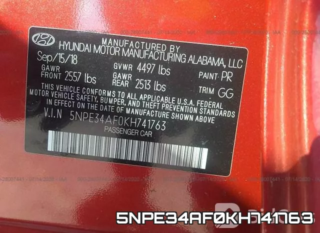 5NPE34AF0KH741763 фото 9