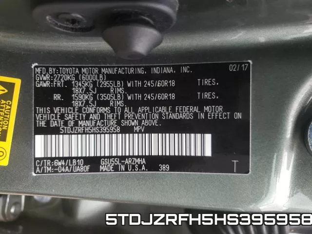 5TDJZRFH5HS395958 фото 2