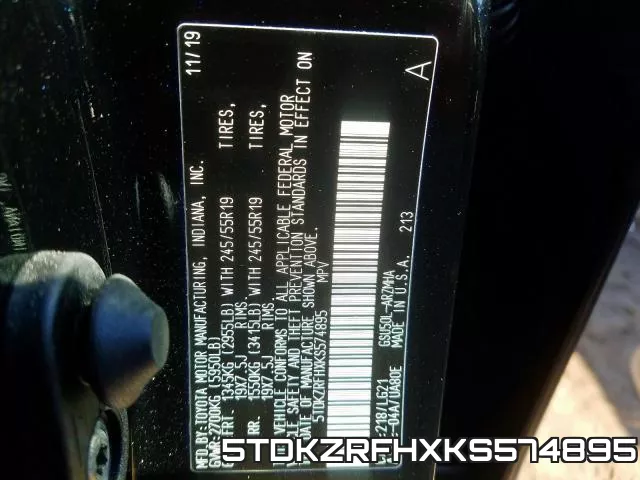 5TDKZRFHXKS574895 фото 2