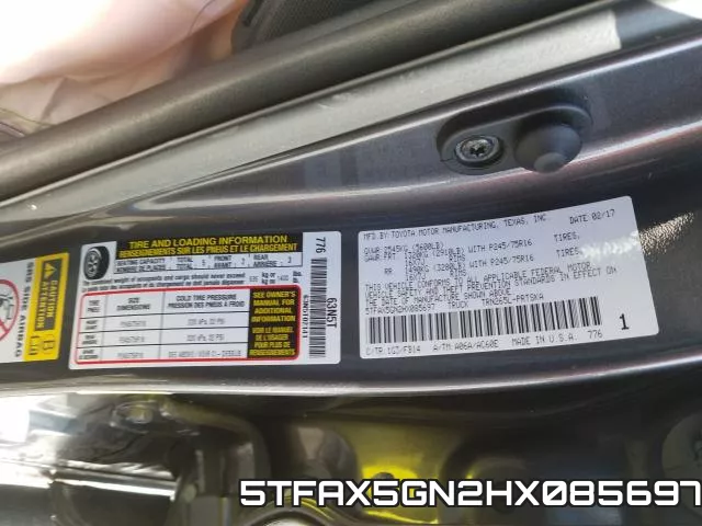 5TFAX5GN2HX085697 фото 2