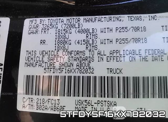5TFDY5F16KX782032 фото 10