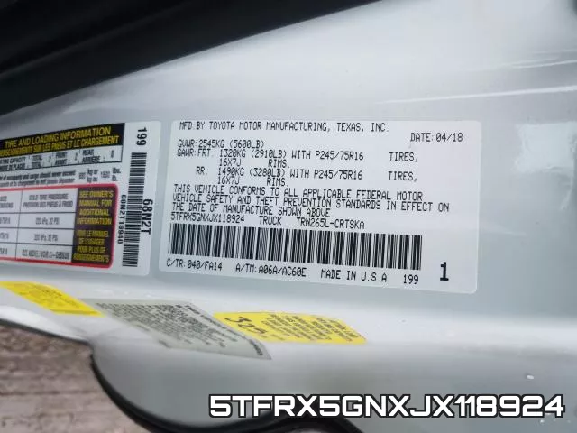 5TFRX5GNXJX118924 фото 2