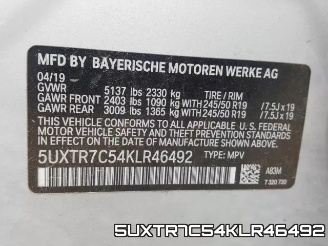 5UXTR7C54KLR46492 фото 2