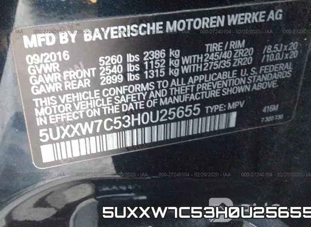 5UXXW7C53H0U25655 фото 10