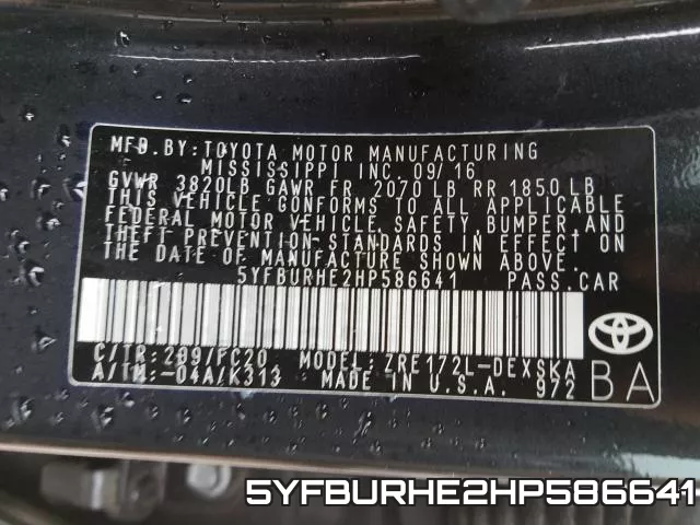 5YFBURHE2HP586641 фото 2