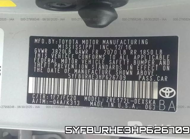 5YFBURHE3HP626709 фото 10