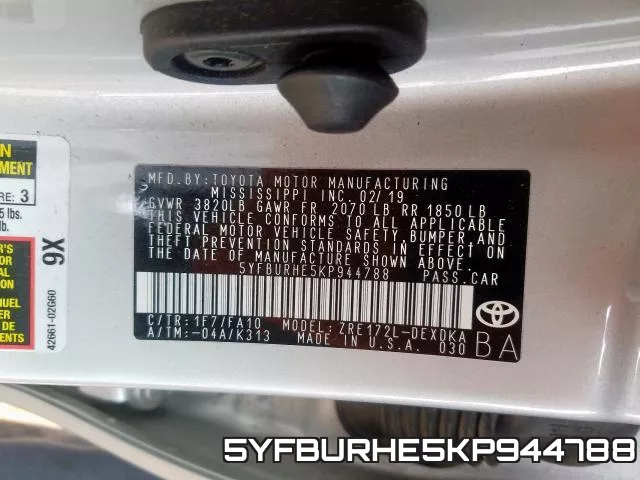 5YFBURHE5KP944788 фото 2