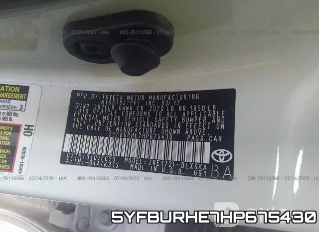 5YFBURHE7HP675430 фото 10