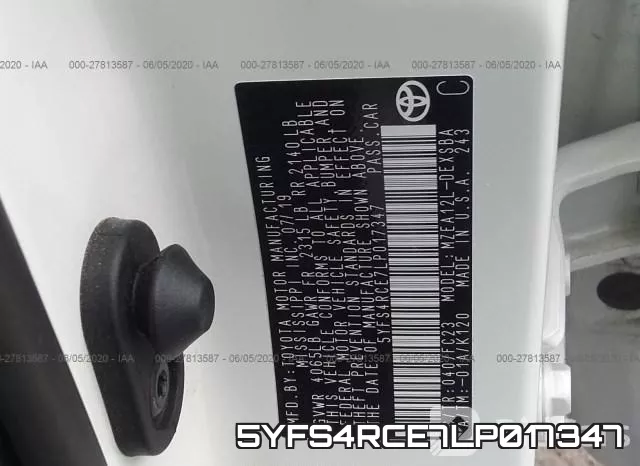 5YFS4RCE7LP017347 фото 9
