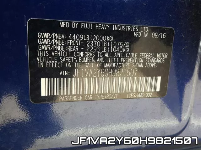 JF1VA2Y60H9821507 фото 2