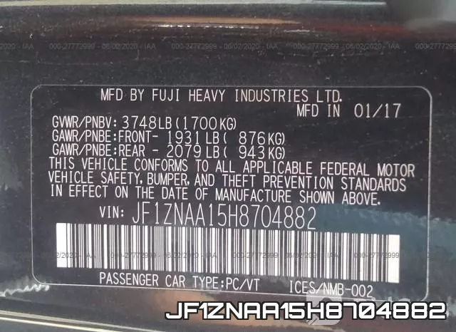 JF1ZNAA15H8704882 фото 10