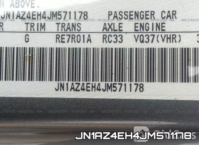 JN1AZ4EH4JM571178 фото 10