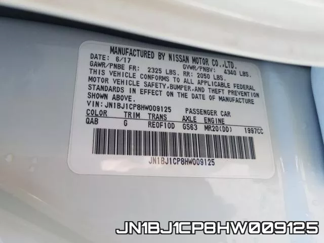 JN1BJ1CP8HW009125 фото 2