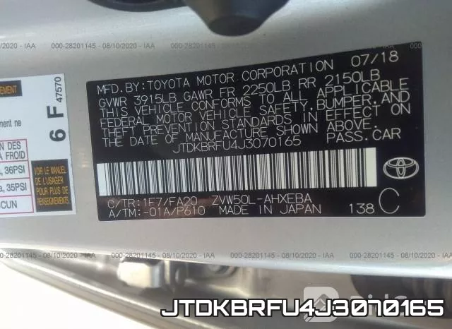 JTDKBRFU4J3070165 фото 9
