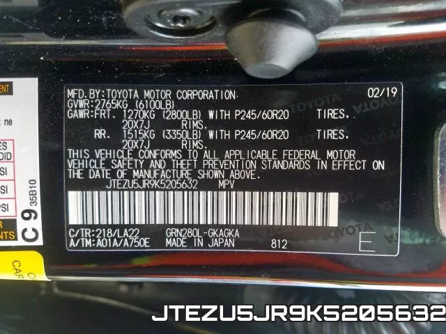 JTEZU5JR9K5205632 фото 2