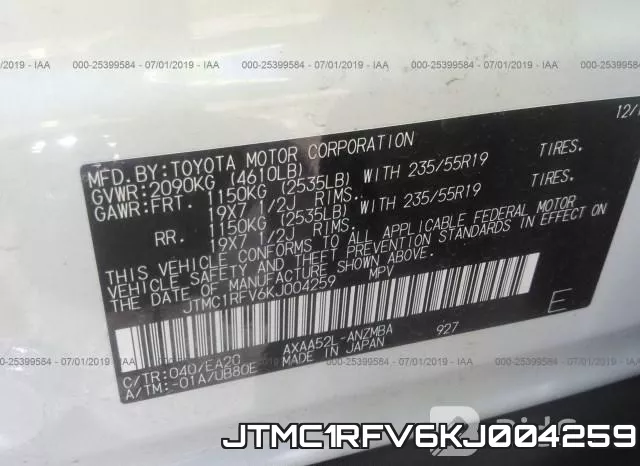 JTMC1RFV6KJ004259 фото 10