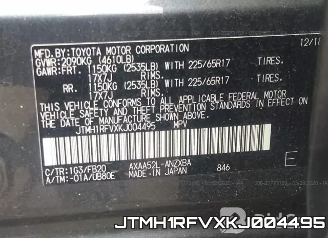 JTMH1RFVXKJ004495 фото 10