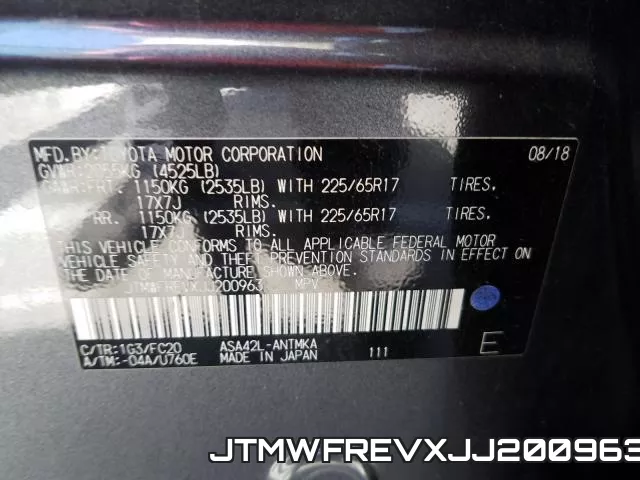 JTMWFREVXJJ200963 фото 2