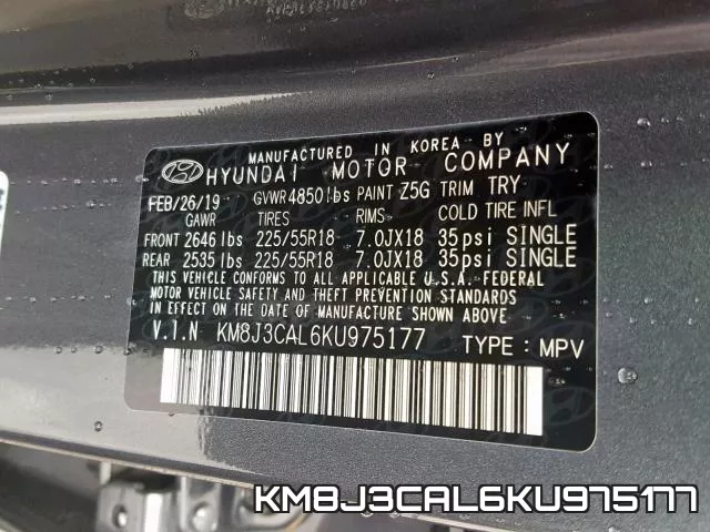 KM8J3CAL6KU975177 фото 2