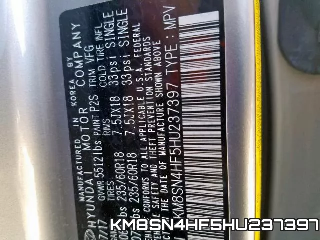 KM8SN4HF5HU237397 фото 2