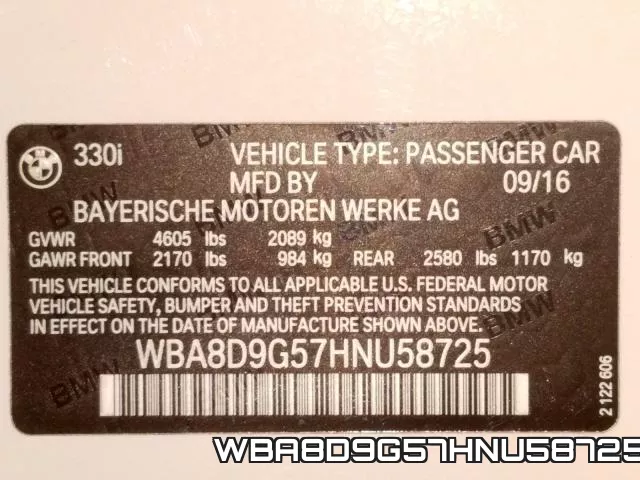 WBA8D9G57HNU58725 фото 2