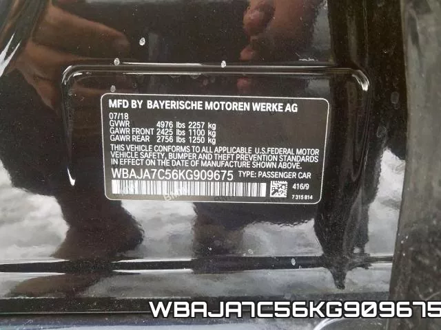 WBAJA7C56KG909675 фото 2