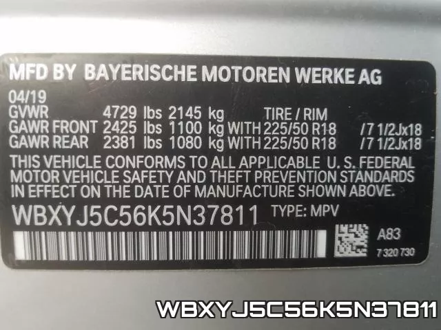 WBXYJ5C56K5N37811 фото 2