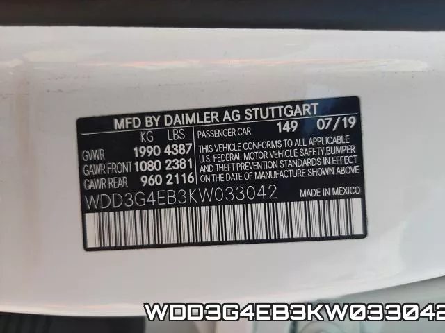 WDD3G4EB3KW033042 фото 2