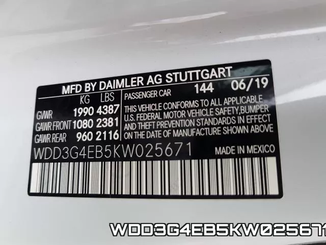 WDD3G4EB5KW025671 фото 2