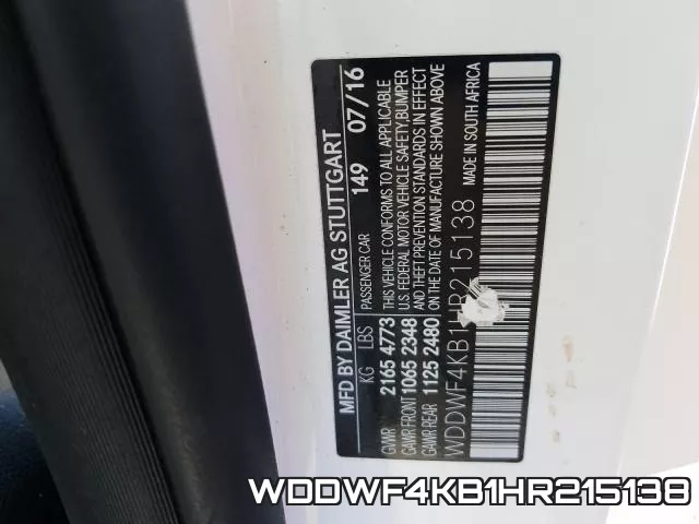 WDDWF4KB1HR215138 фото 2