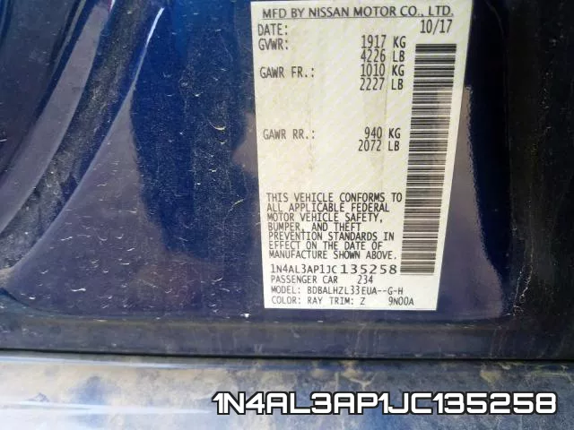 1N4AL3AP1JC135258 фото 2