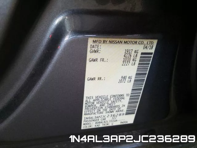 1N4AL3AP2JC236289 фото 2