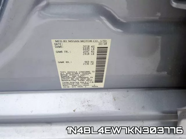 1N4BL4EW7KN303776 фото 2