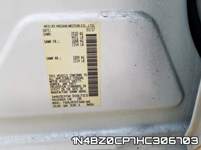 1N4BZ0CP7HC306703 фото 2