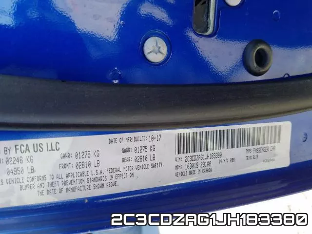 2C3CDZAG1JH183380 фото 2