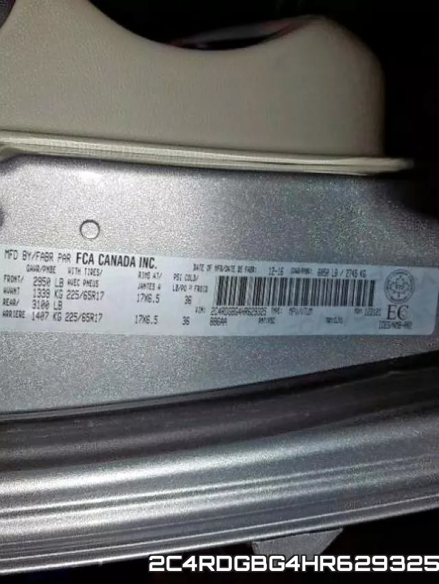 2C4RDGBG4HR629325 фото 2