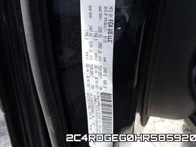 2C4RDGEG0HR585920 фото 2
