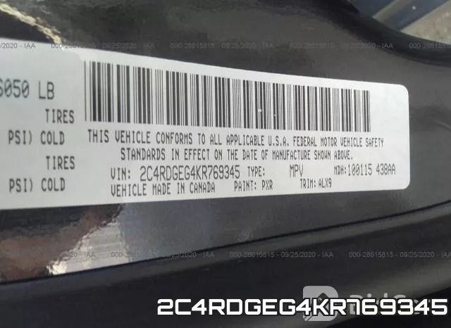 2C4RDGEG4KR769345 фото 10