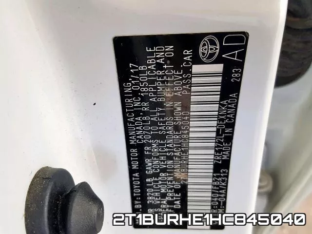 2T1BURHE1HC845040 фото 2