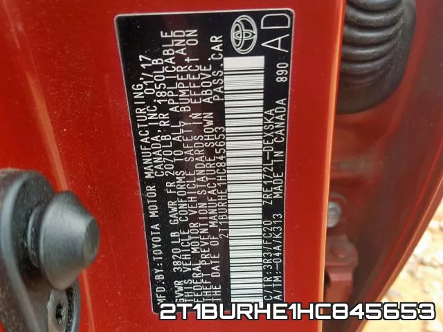 2T1BURHE1HC845653 фото 2