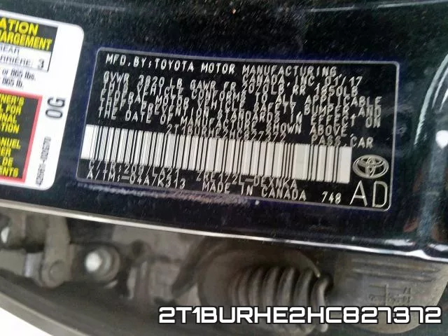 2T1BURHE2HC827372 фото 2