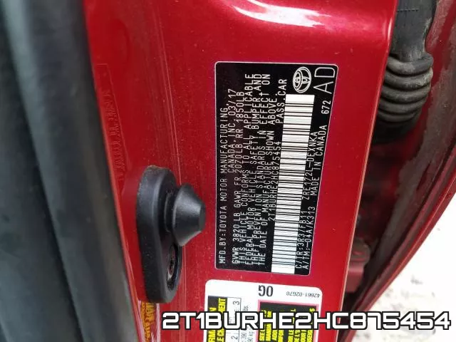 2T1BURHE2HC875454 фото 2