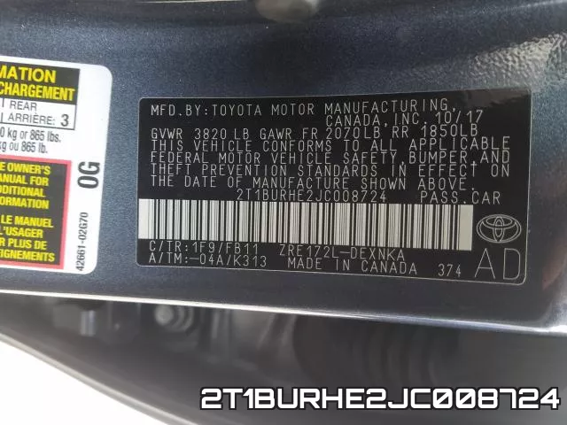 2T1BURHE2JC008724 фото 2