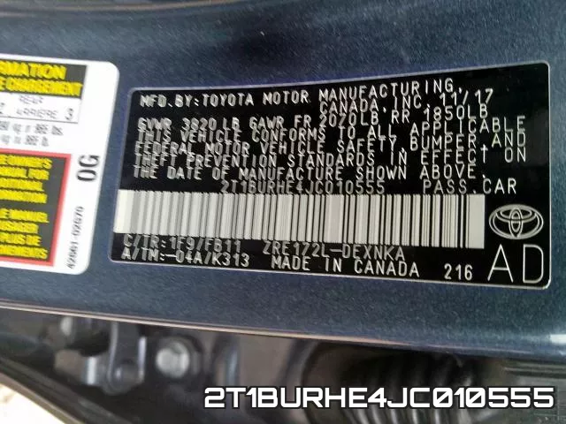 2T1BURHE4JC010555 фото 2