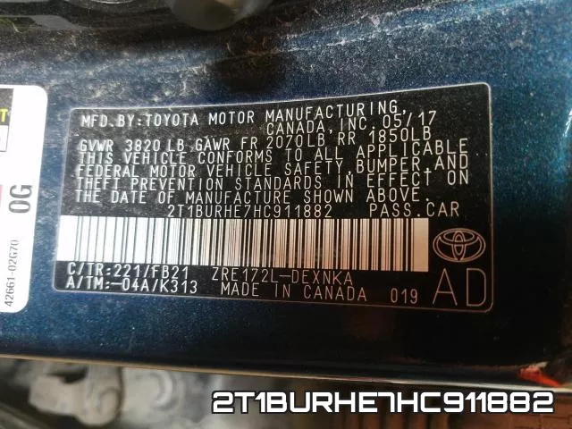 2T1BURHE7HC911882 фото 2